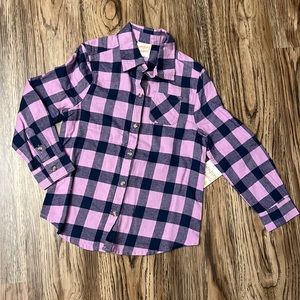 NEW!! Jumping Beans girls 5T flannel button down shirt